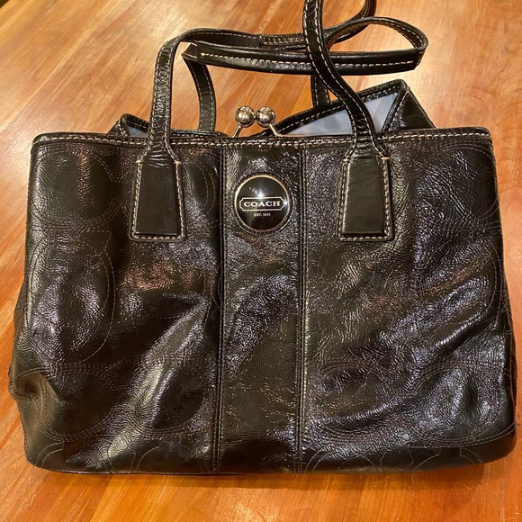 EUC COACH Black Patent Purse - Picture 3 of 8